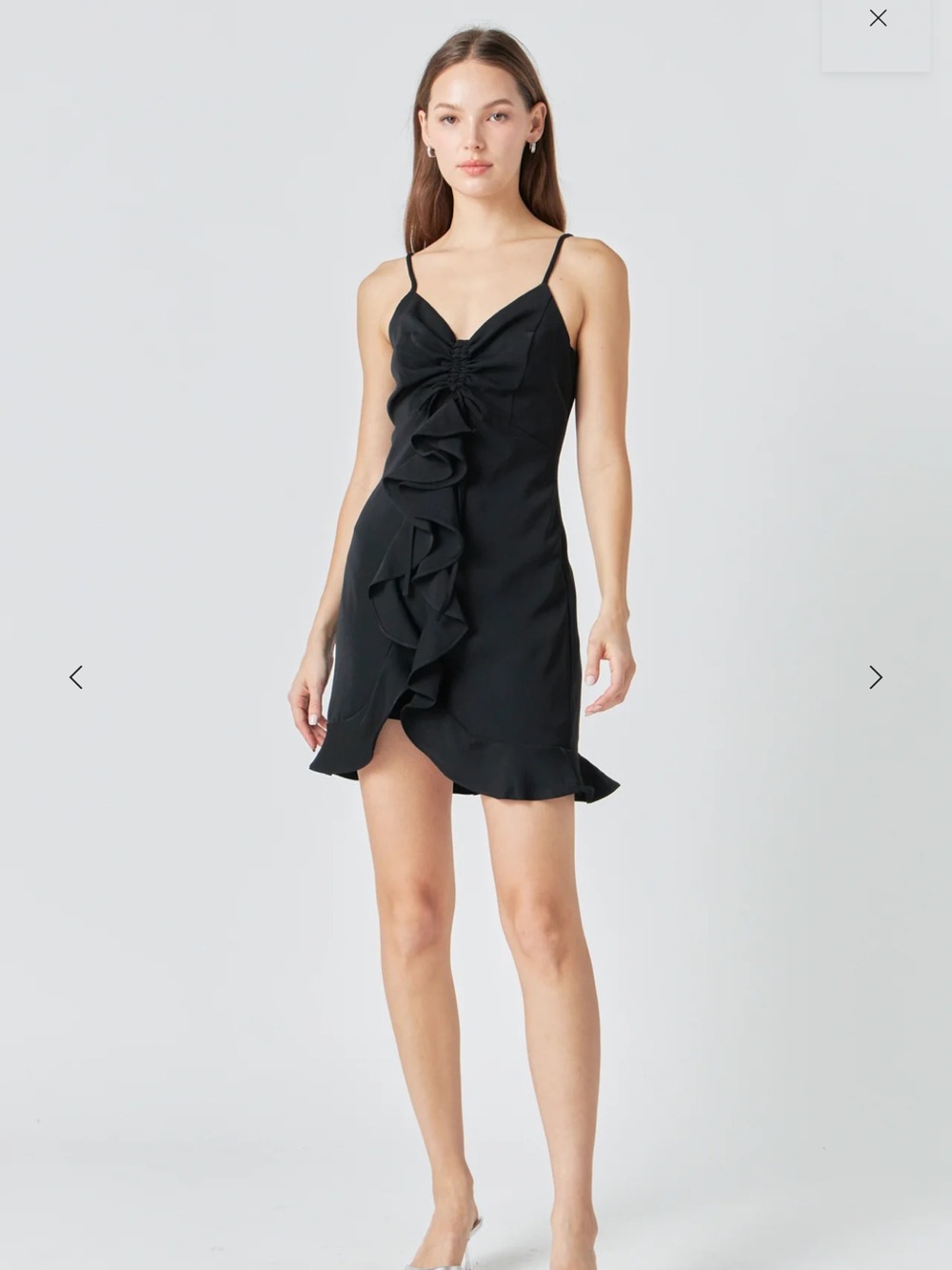 Endless Rose Black Ruffled Mini Dress Size Medium NEW